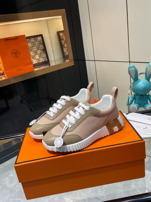 HM Bouncing Sneakers Khaki Mesh and Sport Goatskin 531343