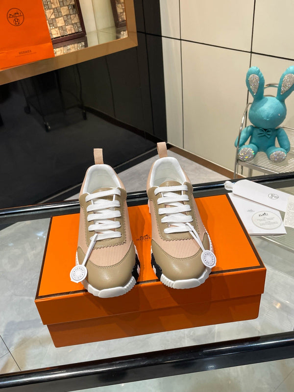 HM Bouncing Sneakers Khaki Mesh and Sport Goatskin 531343