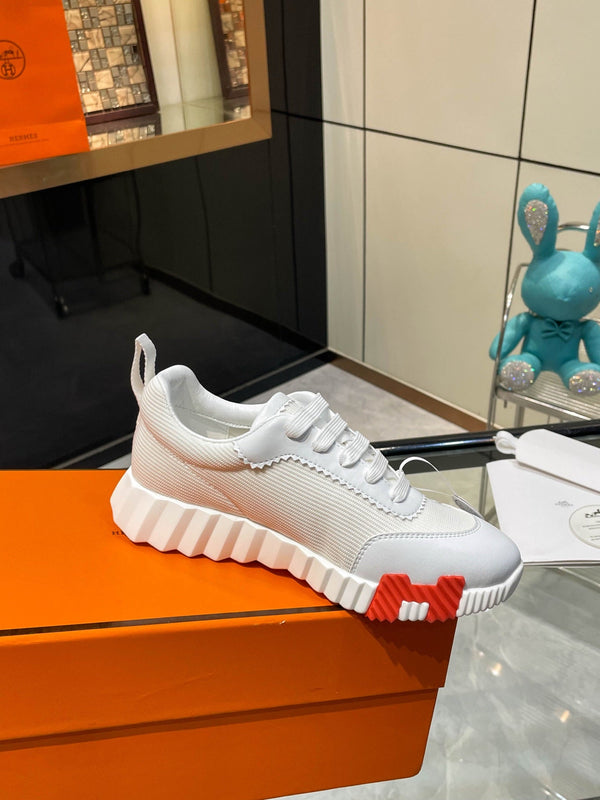 HM Bouncing Sneakers White Mesh and Sport Goatskin 531348