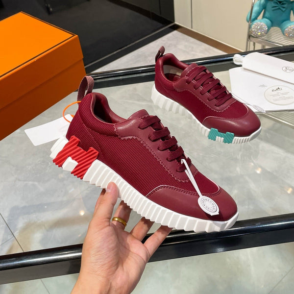 HM Bouncing Sneakers Burgundy Mesh and Sport Goatskin 531349