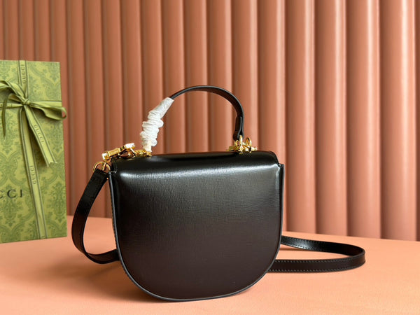 Borsa Gucci Horsebit in pelle nera 239811