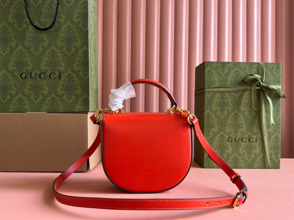 Borsa Gucci Horsebit in pelle rossa 239808