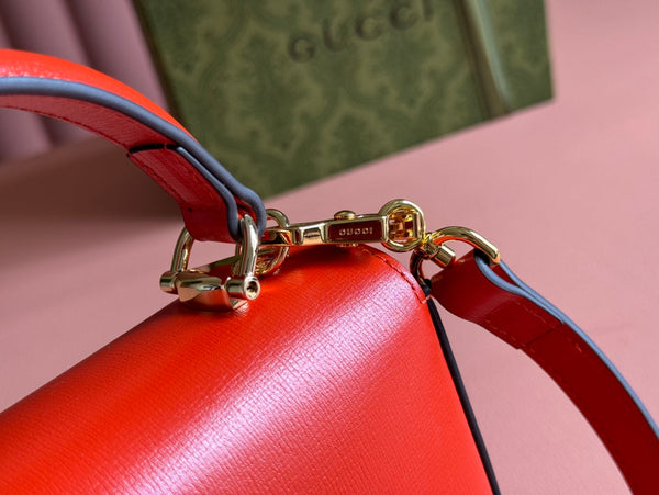Borsa Gucci Horsebit in pelle rossa 239808