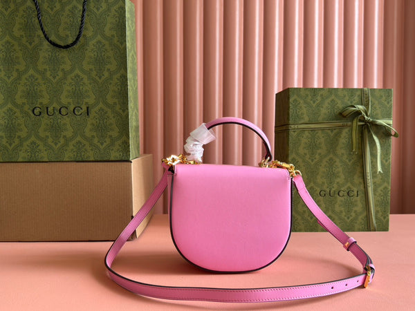 Borsa Gucci Horsebit in pelle rosa 239806