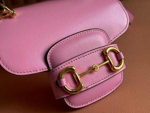 Borsa Gucci Horsebit in pelle rosa 239806