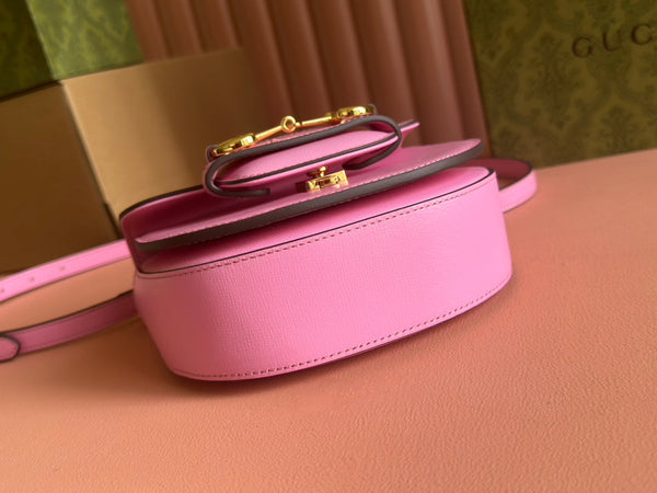 Borsa Gucci Horsebit in pelle rosa 239806