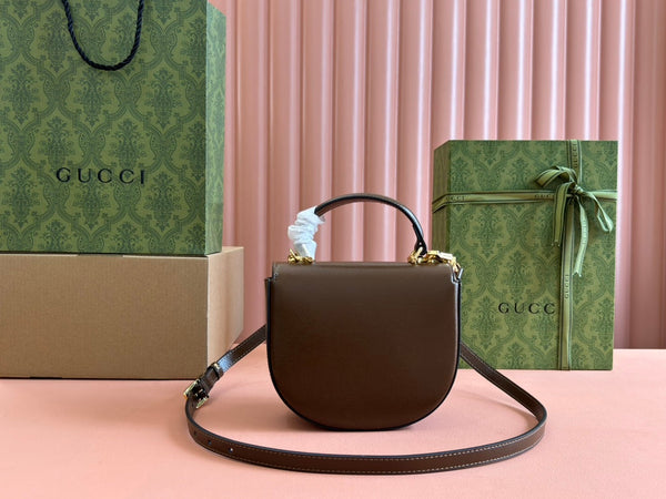 Borsa Gucci Horsebit in pelle marrone 239817