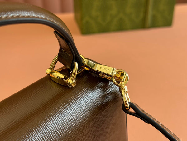 Borsa Gucci Horsebit in pelle marrone 239817