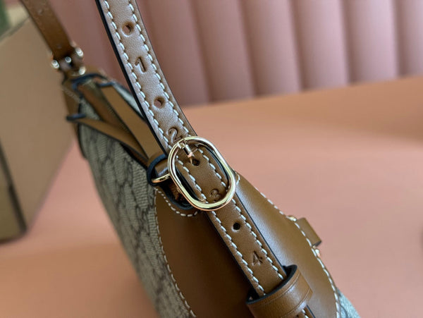 Gucci Ophidia 24.5cm Bag Ebony Brown Canvas 248564