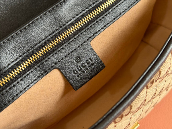 Gucci Marmont Bag 26 Beige mix Brown Canvas 240072