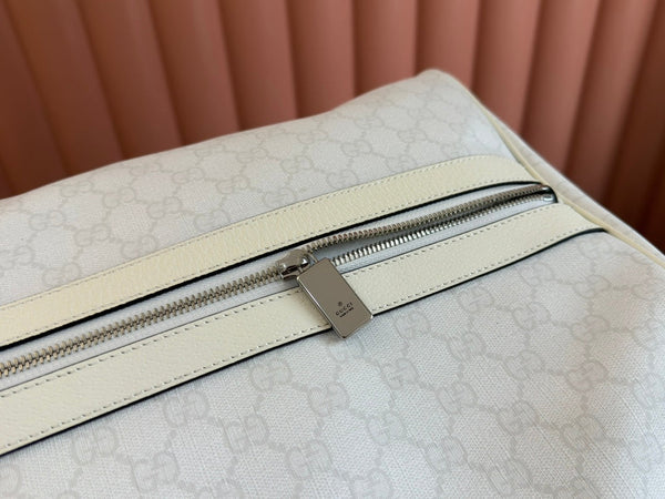 Borsa da viaggio Gucci in tela bianca e rossa 239930