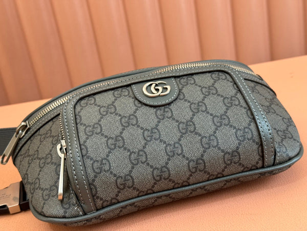 Gucci Interlocking G belt bag Gray Leather Canvas 248165
