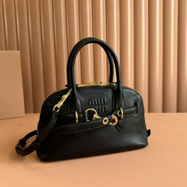 Briarwood Aventure Nappa Leather Top-handle Bag 28cm Black 231056