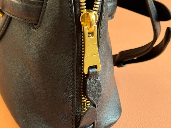 Briarwood Aventure Nappa Leather Top-handle Bag 28cm Black 231056