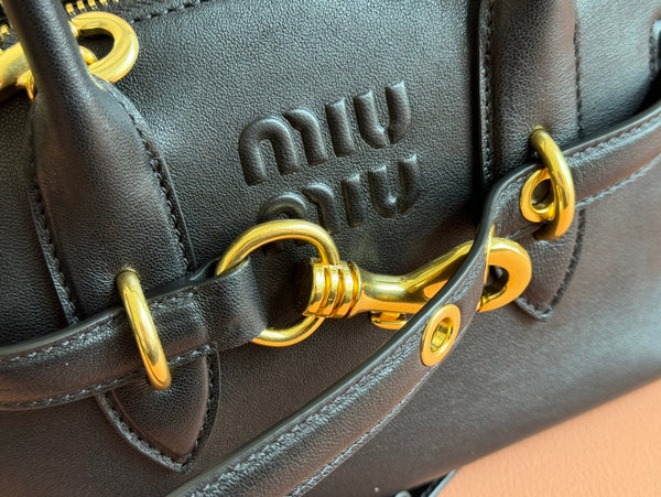 Briarwood Aventure Nappa Leather Top-handle Bag 28cm Black 231056