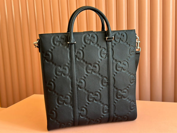 Gucci Medium Bag 42cm Black Embossed Leather 248521