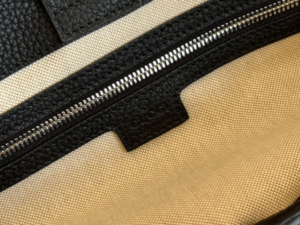 SUPER MEDIUM TOTE BAG 42 IN BLACK EMBOSSED CALFSKIN GOLD HARDWARE