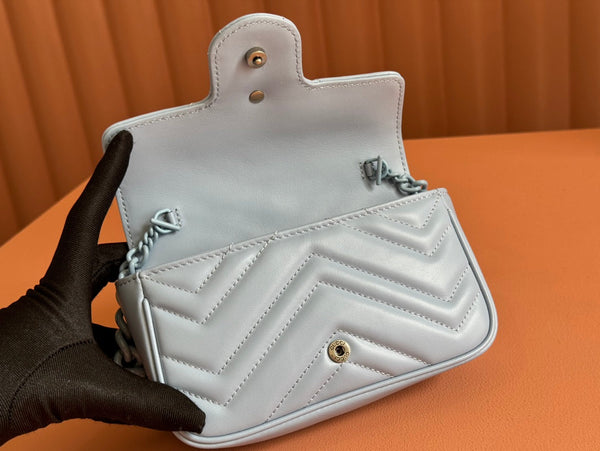 Gucci GG Marmont 16.5 Bag All Blue Calfskin 248349