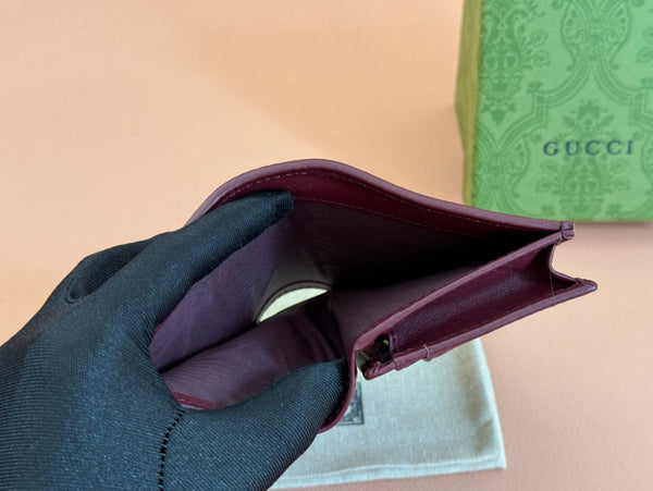 Gucci Horsebit 1995 Wallet Beige mix Rosso Ancora red Canvas 244277