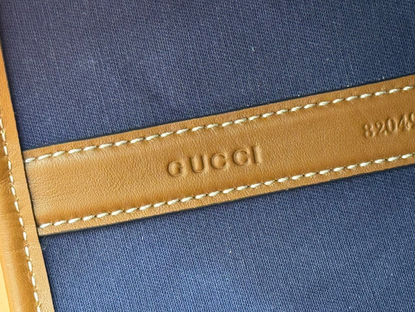 Gucci Totissima 22cm Tote Bag Blue mix Brown Denim Leather 248432