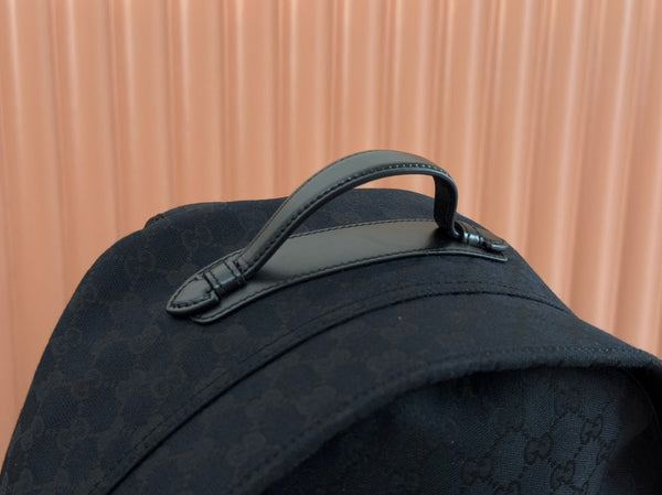 Gucci Backpack Black Canvas Leather 248447
