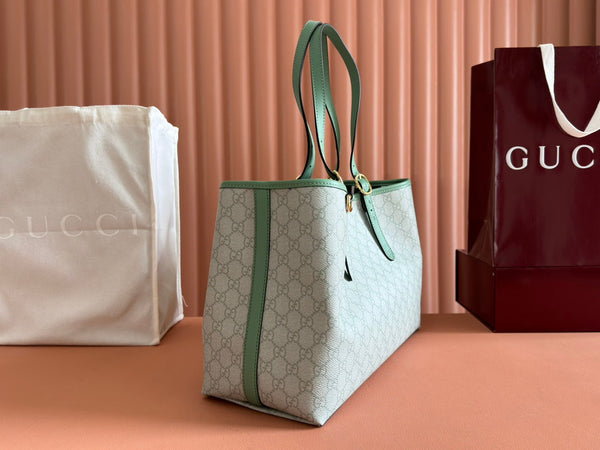 Gucci Ophidia 38cm Bag Green Canvas 244367