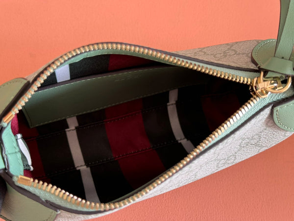 Borsa Gucci Ophidia 24,5 cm in tela verde 244369