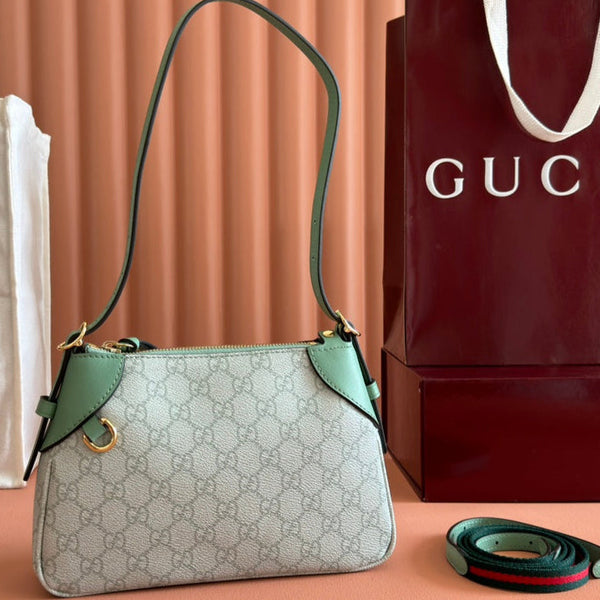 Borsa Gucci Ophidia 24,5 cm in tela verde 244369