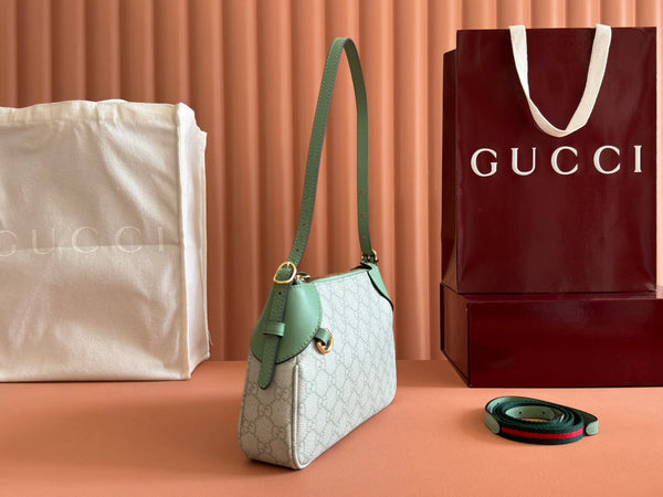 Borsa Gucci Ophidia 24,5 cm in tela verde 244369