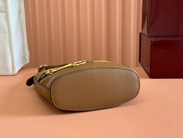 Gucci 73 Mini 20cm Bucket Bag in pelle scamosciata marrone 244448