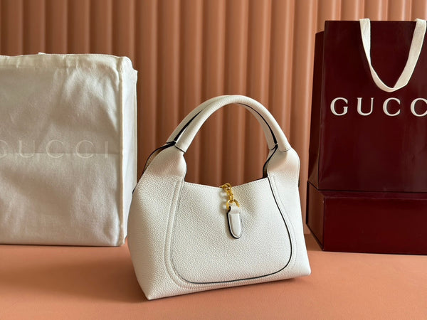 Borsa Gucci Solfbit 27.5 in pelle di vitello bianca 244323