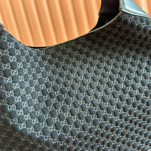 Borsa a mano Gucci Body Double Lock in velluto nero e pelle goffrata 248133