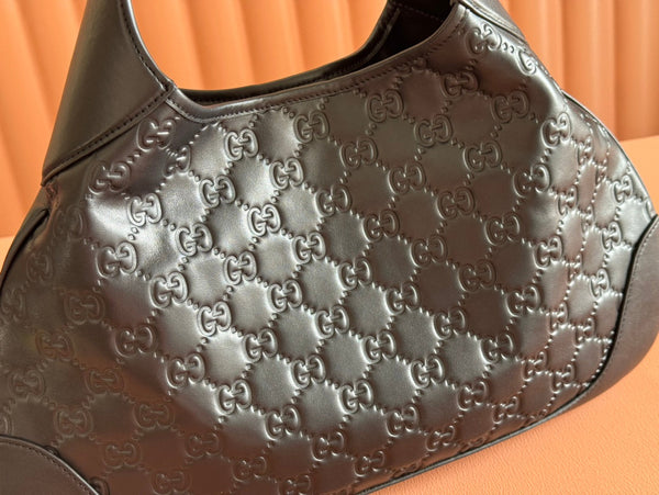 Borsa a mano Gucci Body Double Lock in pelle goffrata nera 248137