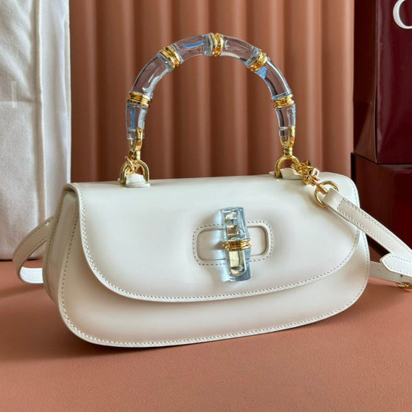 Gucci Bamboo Diva Bag White Leather 251029