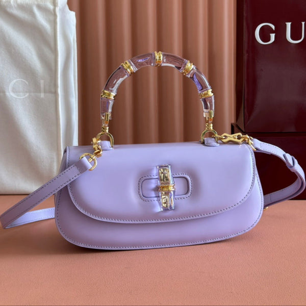 Gucci Bamboo Diva Bag Lilac Leather 251026