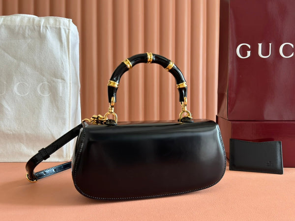 Gucci Bamboo Diva Bag Black Leather 255196