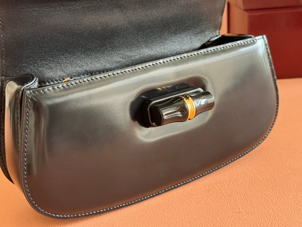 Gucci Bamboo Diva Bag Black Leather 255196