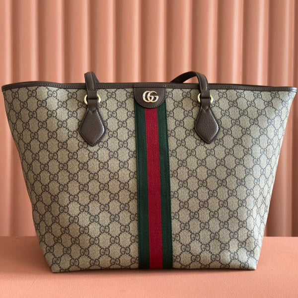 Gucci Ophidia 31cm Bag Ebony Brown Canvas 255280