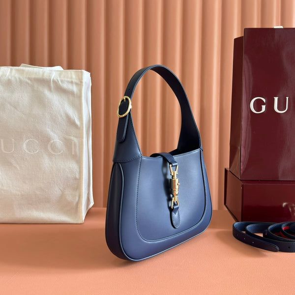 Borsa Gucci Jackie in pelle blu 255029