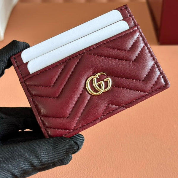 Gucci Marmont Card Wallet Rosso Ancora Red Calfskin 254959