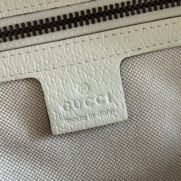 GG Small Ophidia Backpack Beige & White GG Monogram Fabric 272186