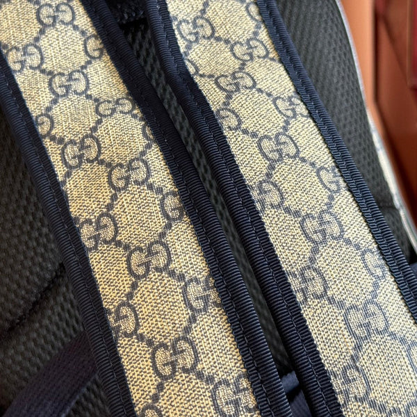 GG Small Ophidia Backpack Beige & Black GG Monogram Fabric 272185