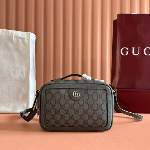 GG Ophidia Small Crossbody Bag Dusty Blue  GG Monogram Fabric 272073