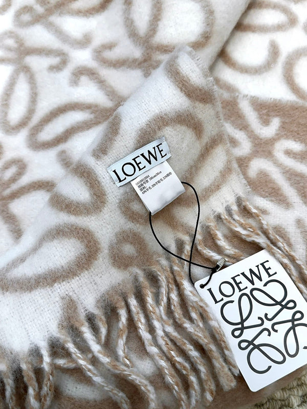 SCIARPA 186 CM IN CAMMELLO BEIGE MIX BIANCO ALPACA E LANA 403822