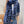 SCARF 186 CM IN COBALT BLUE MIX BLACK ALPACA AND WOOL 403824