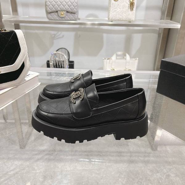 CC Moccasins Black Cowhide