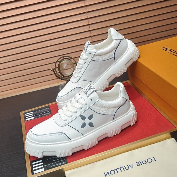 LV TRAINER WHITE MIX GREY CALFSKIN