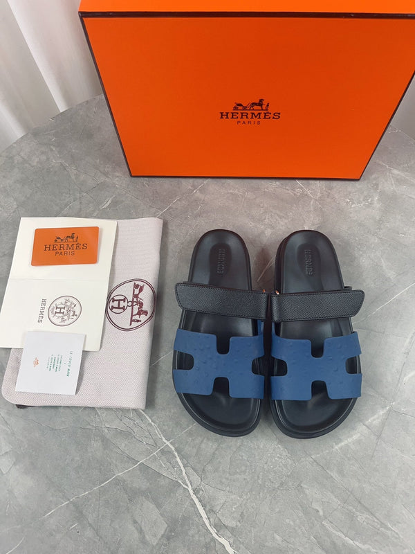chypre sandal black blue calfskin