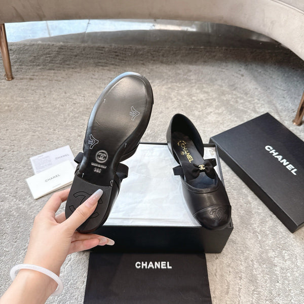 CC 25b Fall-Winter Mary Janes 15mm Black Calfskin & Sheepskin 415775