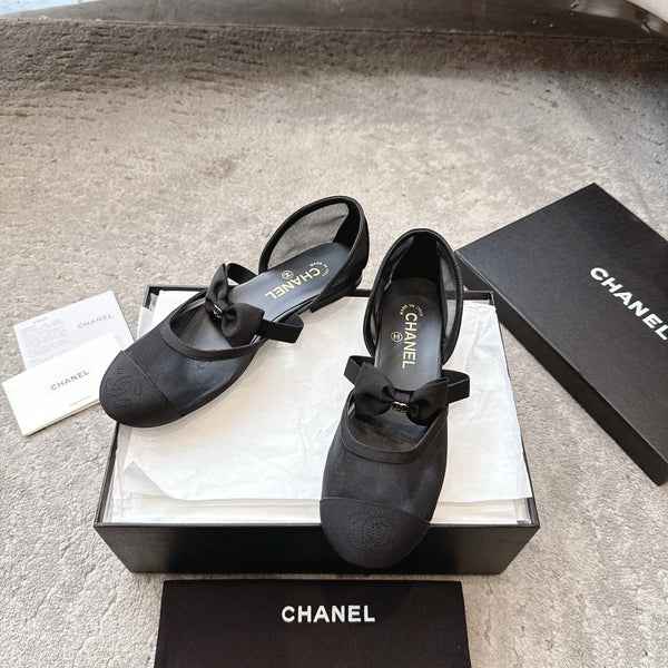 CC 25b Fall-Winter Mary Janes 15mm Black Mesh & Grosgrain 415777